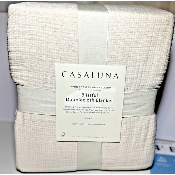 Casaluna Other - Casaluna King Size Rayon Bamboo Blend Blissfull Doublecloth Reversible Blanket